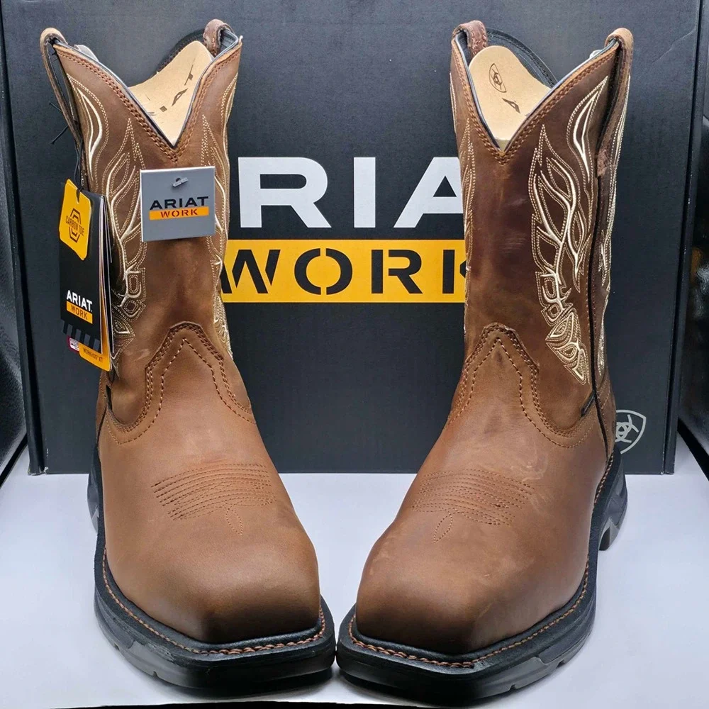 Ariat WorkHog XT Phoenix Carbon Toe Pull On Work Boots Men's 9.5 EE Brown NWT